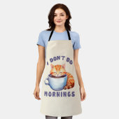 Tablier Je ne fais pas les matins - Chat orange mignon ave (Porté)