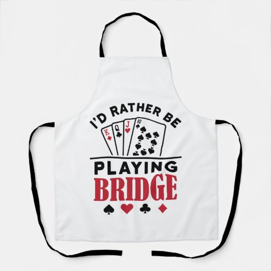 Tablier Je préfère jouer à Bridge Cool Bridge Card jeu (Recto)