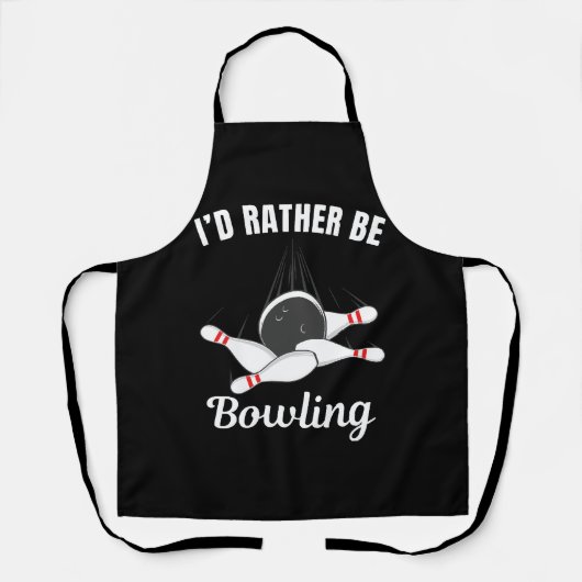 Tablier Je préférerais faire du bowling (Recto)