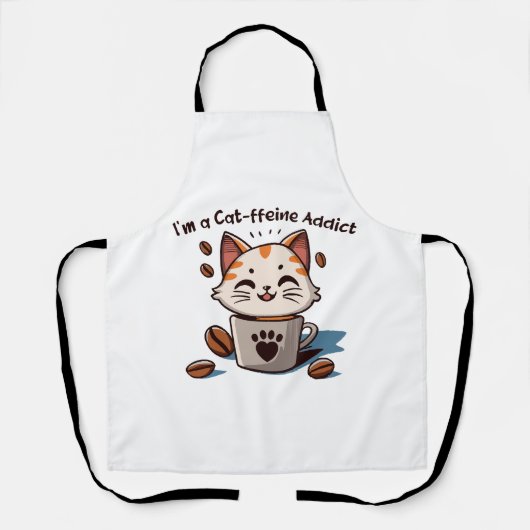 Tablier Je suis accro à la Cat-fféine (Recto)