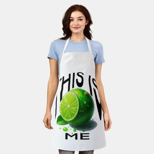Tablier Je suis aigre comme une chaux ou un citron vert (Porté)