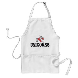 Tablier Je suis amoureux des licornes à cœur