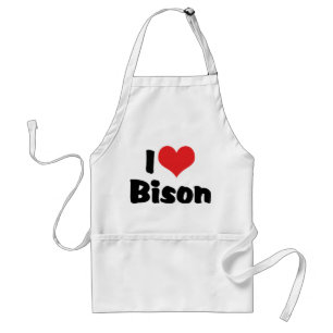 Tablier Je suis amoureux du bison à coeur