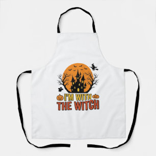 Tablier Je Suis Avec La Sorcière Design De Château Hallowe