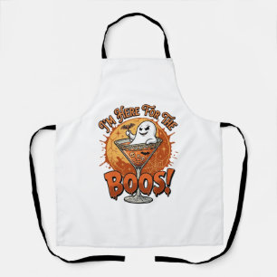 Tablier Je suis ici Boos Halloween Boisson Fantôme Toile d