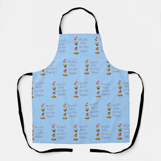 Tablier Je suis juste là pour les tapas drôle (Recto)