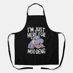 Tablier Je suis juste là pour Moo Deng adorable bébé hippo