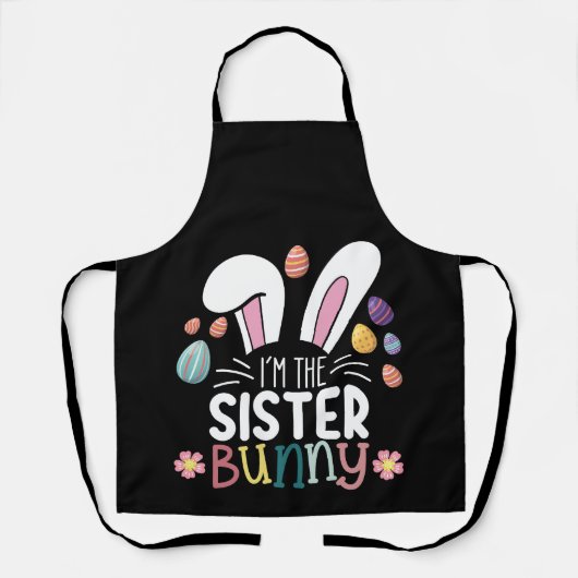 Tablier Je suis la soeur Bunny Easter Family Matching (Recto)