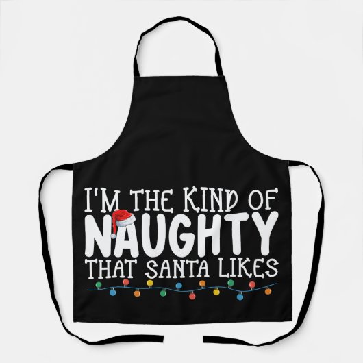 Tablier Je suis le genre de Naughty Père Noël aime Noël (Recto)