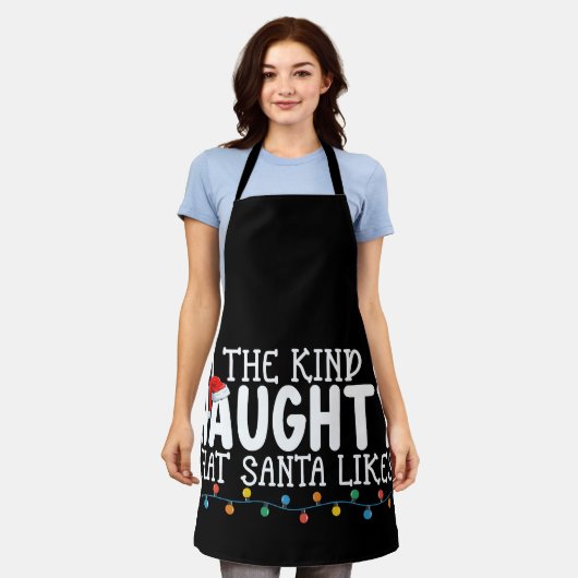 Tablier Je suis le genre de Naughty Père Noël aime Noël (Porté)
