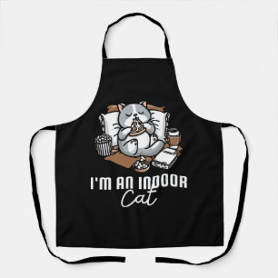 Tablier Je suis un chat d'intérieur - Chat introverti
