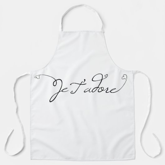 Tablier Je t'adore Je t'aime en français (Recto)