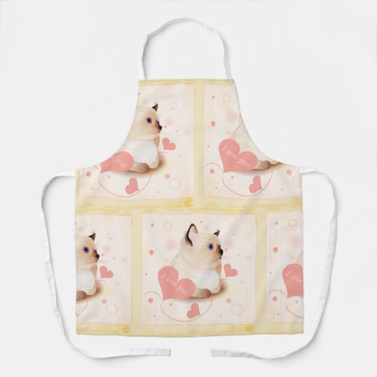 Tablier Je T'Aime Chat (Recto)