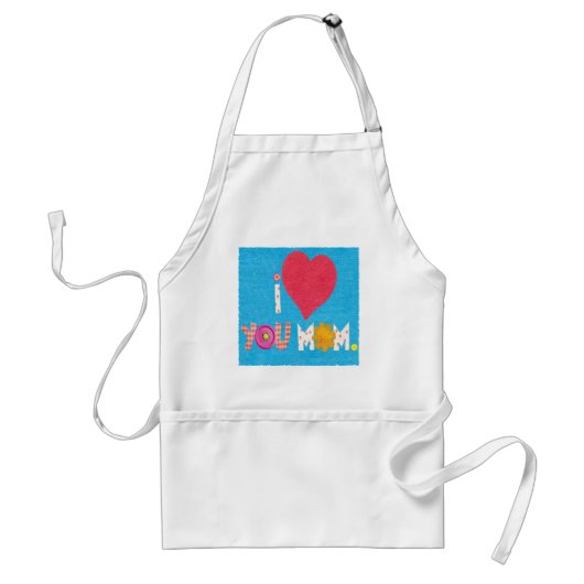 Tablier je t'aime maman apron (Devant)