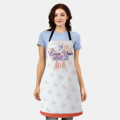 Tablier Je T'Aime Maman Cute Ribbon Purple Orange Pêche (Porté)