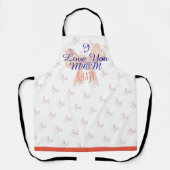 Tablier Je T'Aime Maman Cute Ribbon Purple Orange Pêche (Recto)