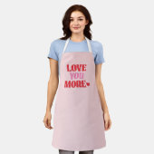 Tablier Je t'aime plus Rose Mignon Saint-Valentin (Porté)