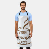 Tablier Je t'aime un design romantique récent (Porté)