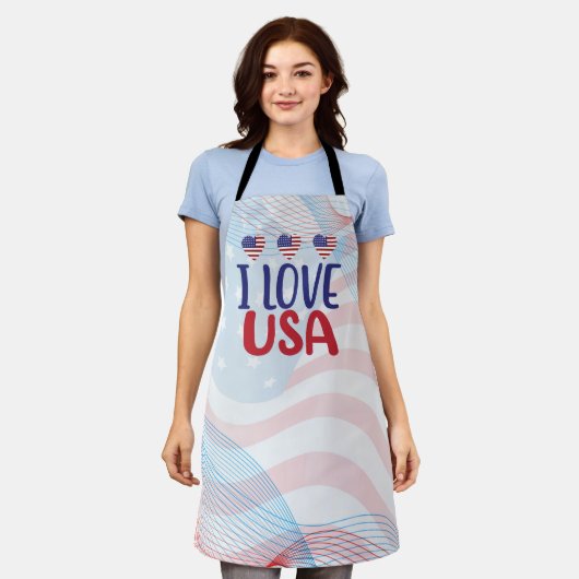 Tablier Je t'aime USA (Porté)