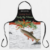 Tablier Je vous souhaite des poissons de volée, des truite (Recto)
