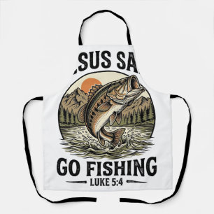 Tablier Jésus a dit allez pêcher Vintage Bass Chrétien