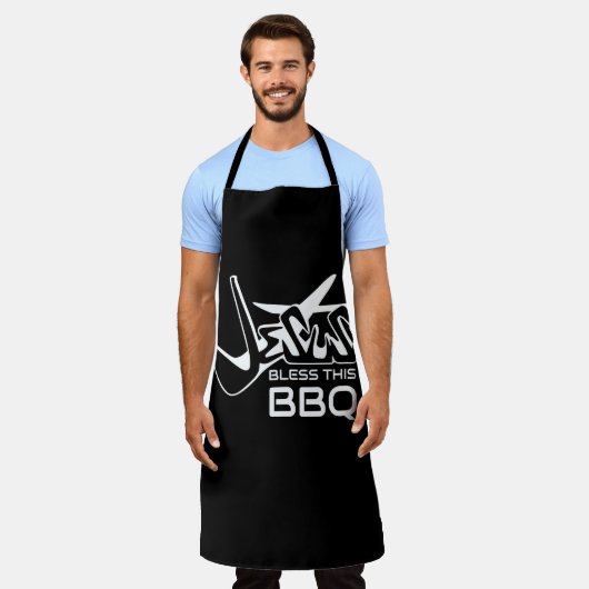 Tablier Jésus bénisse ce BBQ (Porté)