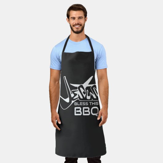Tablier Jésus bénisse ce BBQ (Porté)