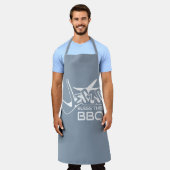 Tablier Jésus bénisse ce BBQ Dusty Blue (Porté)