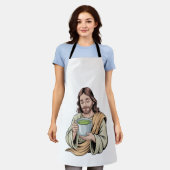 Tablier Jésus buvant un matcha chrétien (Porté)