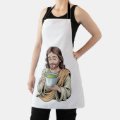 Tablier Jésus buvant un matcha chrétien (Insitu)