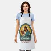 Tablier Jésus Code QR flou ne scannera pas Menu Humour Tec (Porté)