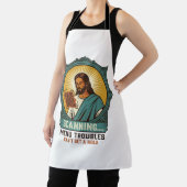 Tablier Jésus Code QR flou ne scannera pas Menu Humour Tec (Insitu)