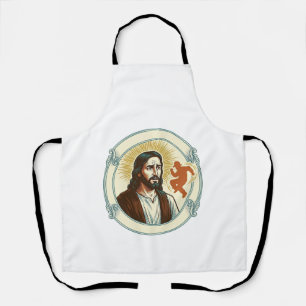 Tablier Jésus confus tendance de danse virale silhouette v