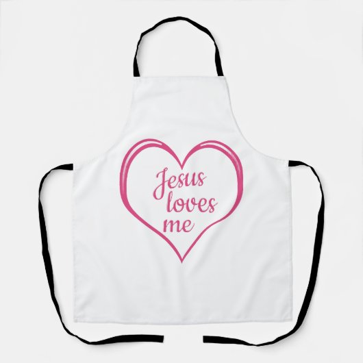 Tablier JÉSUS M'AIME dans le cœur (Recto)