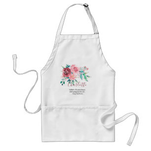 Tablier Jet rouge et rose d'aquarelle de roses