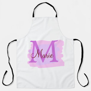 Tablier jeté simple minimal ajouter nom monogramme rose ro