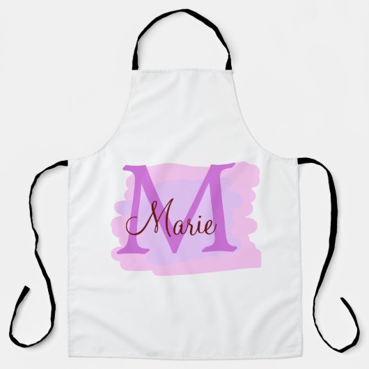 Tablier jeté simple minimal ajouter nom monogramme rose ro (Recto)
