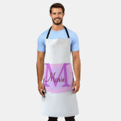 Tablier jeté simple minimal ajouter nom monogramme rose ro (Porté)