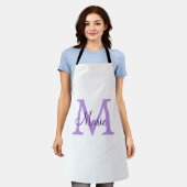 Tablier jeté simple minimal ajouter nom monogramme rose ro (Porté)