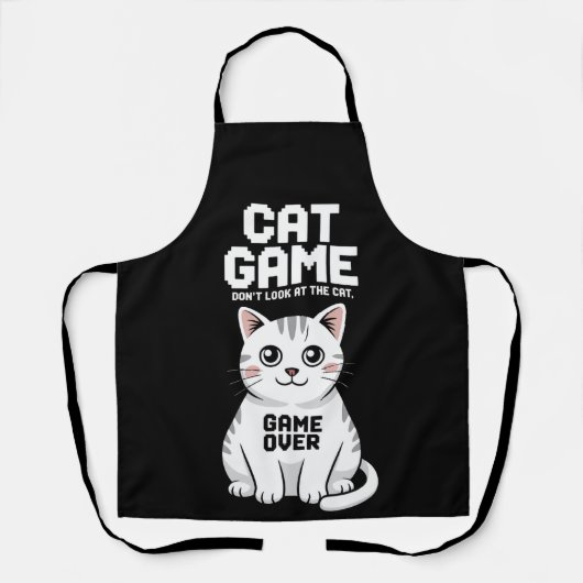 Tablier Jeu de chat Ne regardez pas le chat trop drôle (Recto)