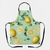 Tablier Jeu de mariée bleu citron moderne (Recto)