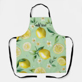 Tablier Jeu de mariée bleu citron moderne (Recto)