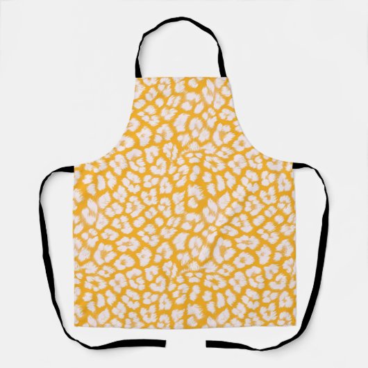 Tablier Jeu d'oreiller blanc jaune abstrait empreinte de l (Recto)