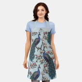 Tablier Jeune marié M et Mme Paon Floral Bleu (Porté)