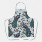 Tablier Jeune marié M et Mme Paon Floral Bleu (Recto)