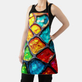 Tablier Jewel Tone Stained Glass Art Glow Design (Insitu)