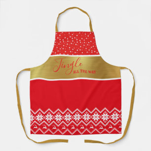 Tablier Jingle Tout Le Chemin   Reindeer, Snowflakes & Sta