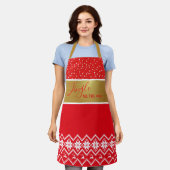 Tablier Jingle Tout Le Chemin | Reindeer, Snowflakes & Sta (Porté)