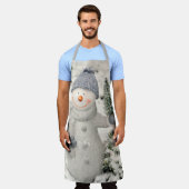 Tablier Joie de Noël avec Snowman souriant (Porté)