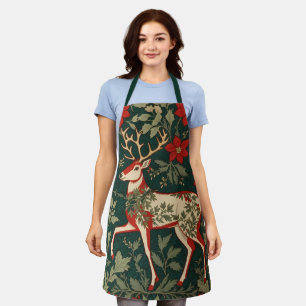 Tablier Joie des Fêtes Renne Inspiré de William Morris